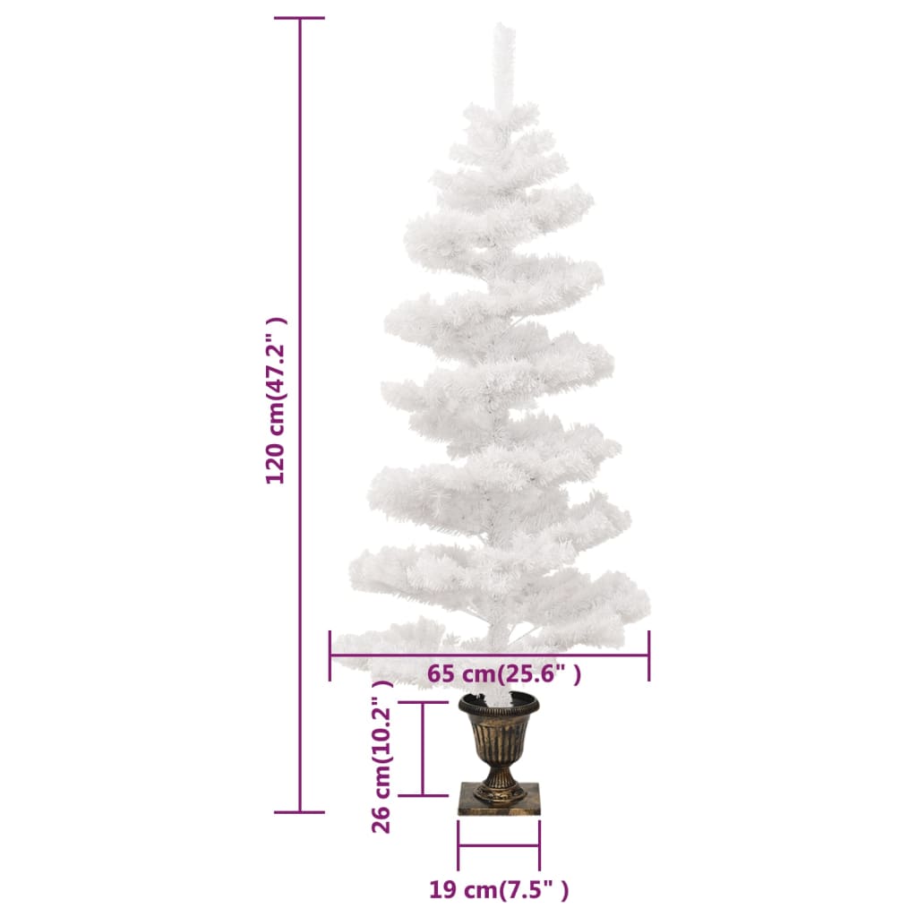 Swirl Pre-Lit Christmas Tree With Pot 120 Cm Pvc