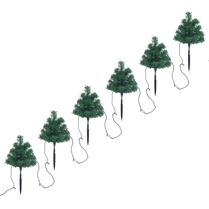 Christmas Pathway Trees 6 Pcs With Leds 45 Cm Pvc