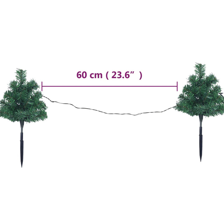 Christmas Pathway Trees 6 Pcs With Leds 45 Cm Pvc