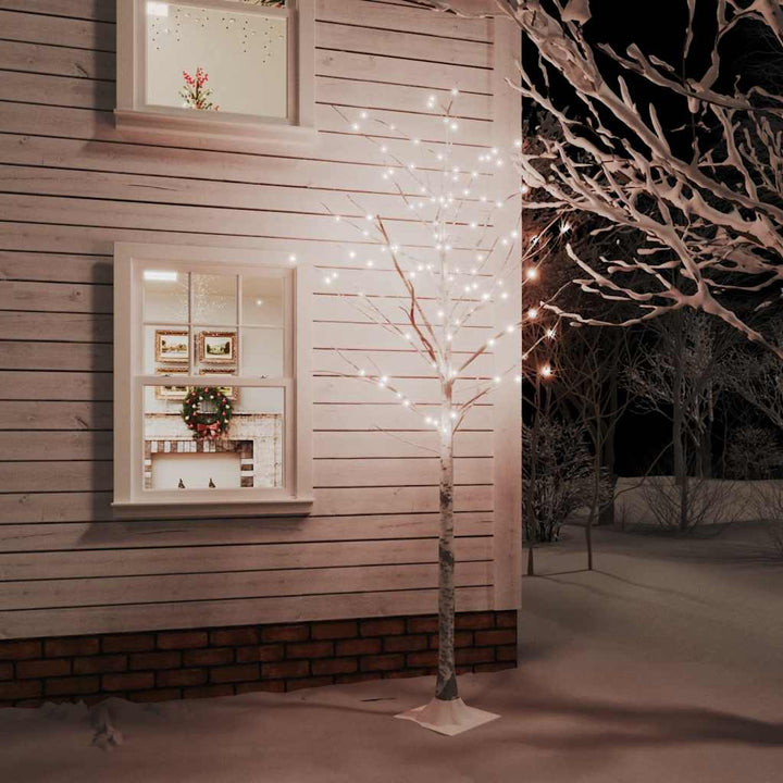 Led White Birch Tree Warm White 48 Leds