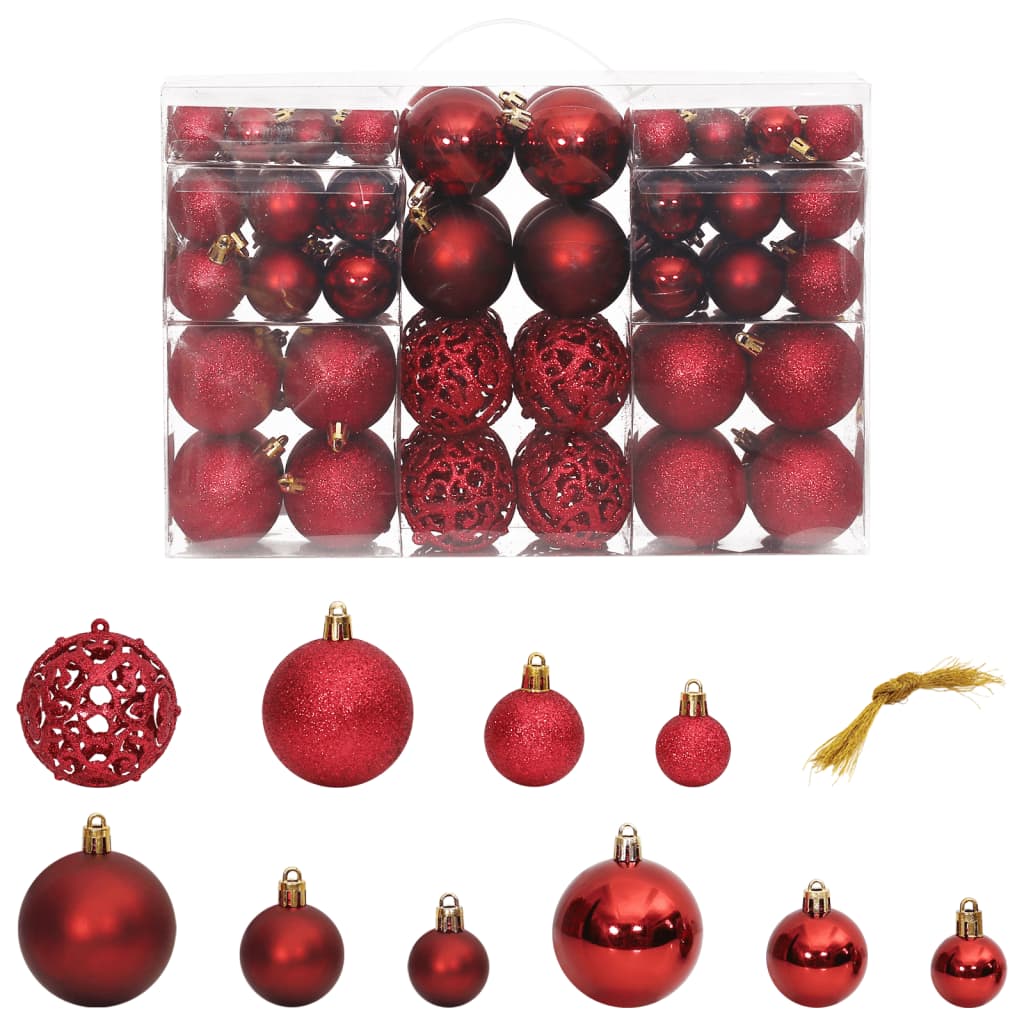100 Piece Christmas Ball Set 3/4/6 Cm