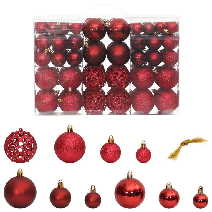 100 Piece Christmas Ball Set 3/4/6 Cm