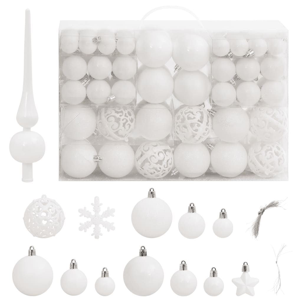 111 Piece Christmas Bauble Set Polystyrene
