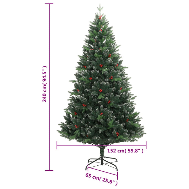 Artificial Hinged Christmas Tree With Red Berries