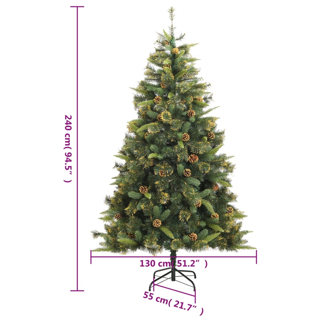 Artificial Hinged Christmas Tree With Cones