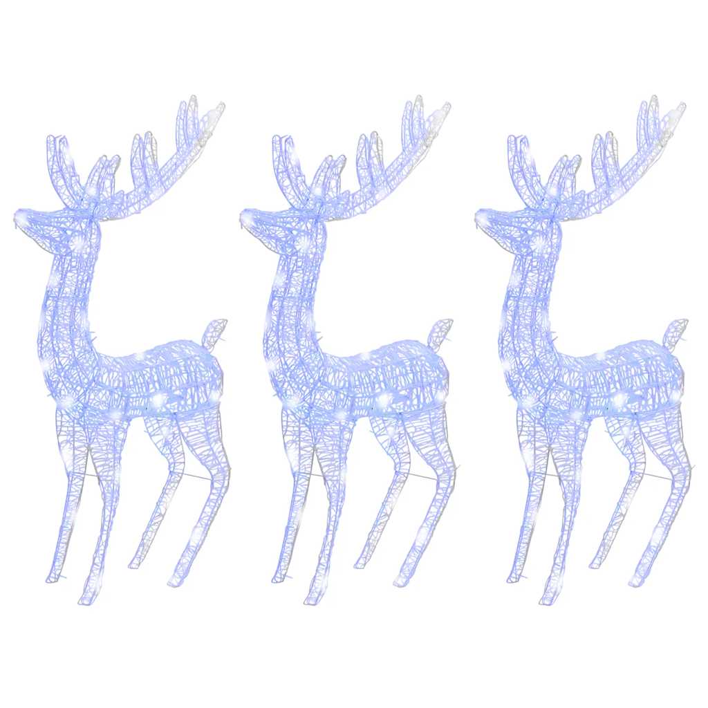 Xxl Acrylic Christmas Reindeers 250 Led 3 Pcs 180 Cm