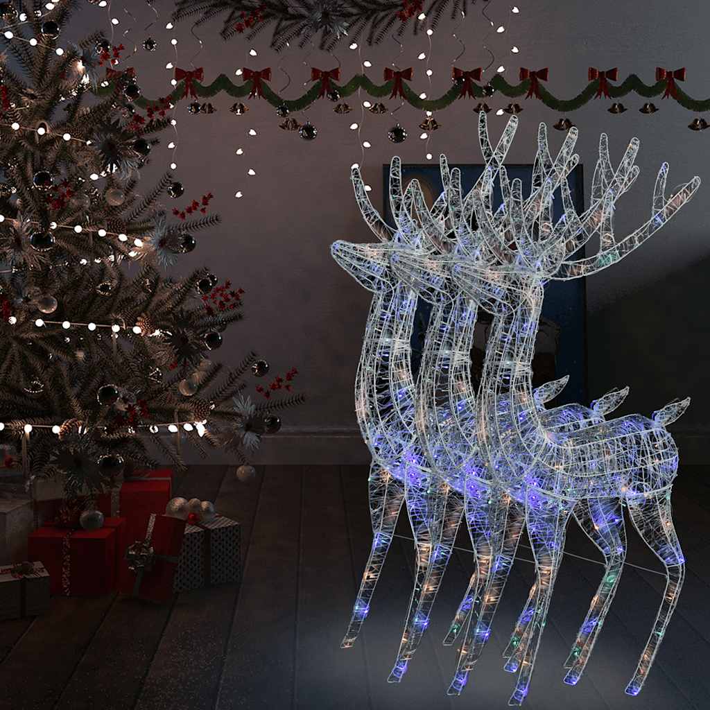 Xxl Acrylic Christmas Reindeers 250 Led 3 Pcs 180 Cm