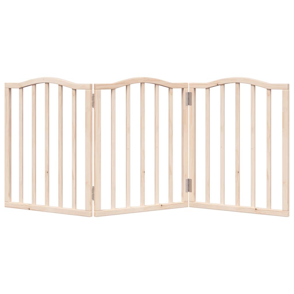 Dog Gate Foldable 3 Panels 150 Cm Poplar Wood