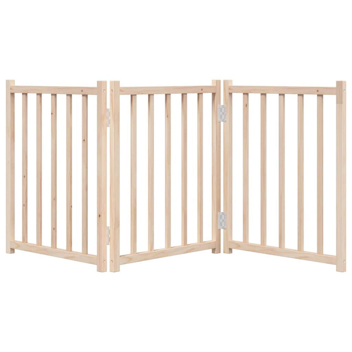 Dog Gate Foldable 3 Panels 150 Cm Solid Wood Fir