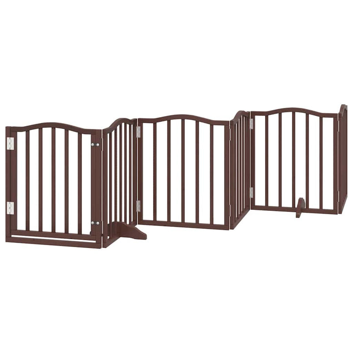 Dog Gate With Door Foldable 12 Panels 600 Cm Poplar Wood