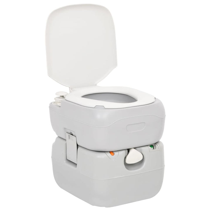 Portable Camping Toilet Grey And White 22+12 L Hdpe