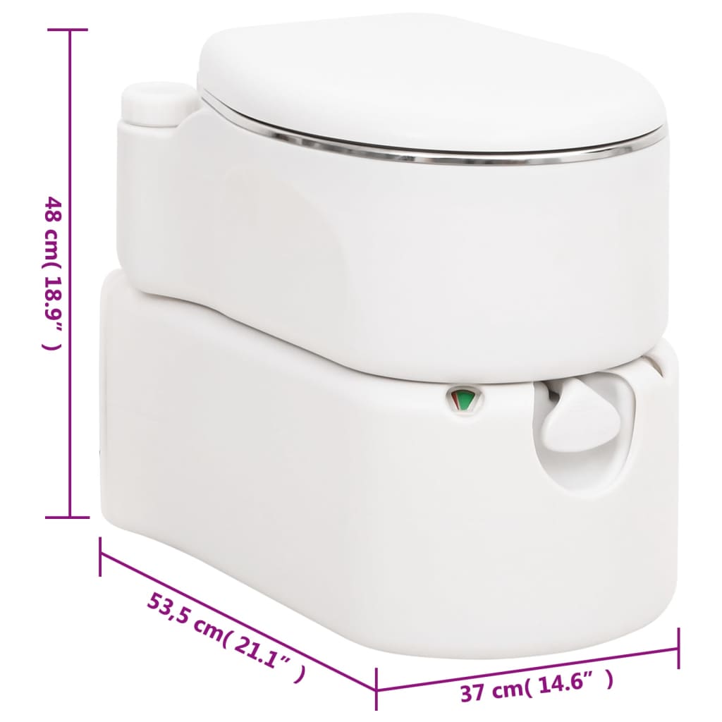 Integrated Camping Toilet White 24+17 L Hdpe&