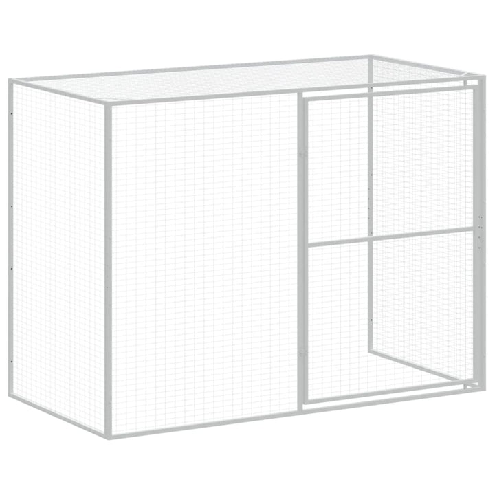 Dog House With Run Galvanised Steel