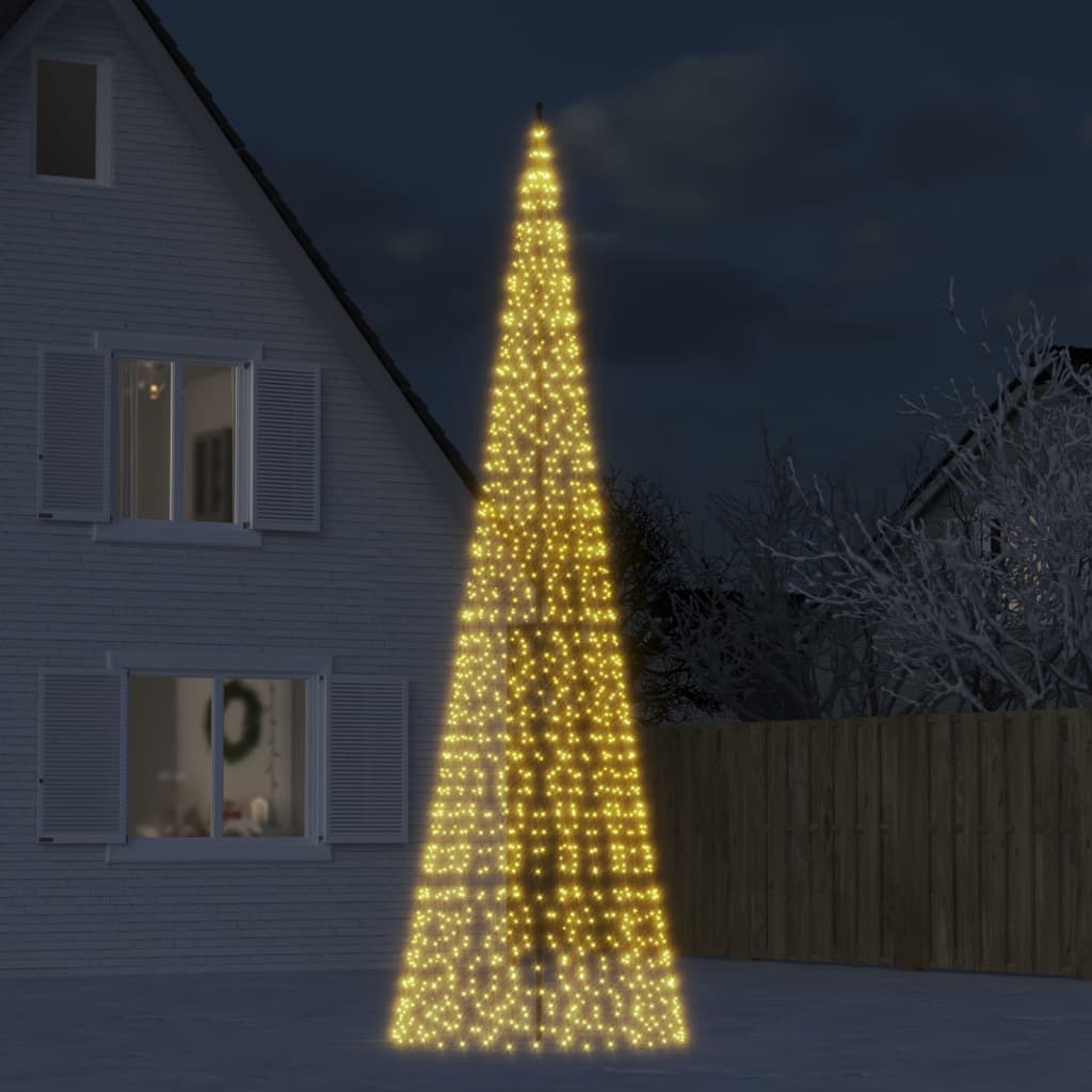 Led Christmas Tree On Flagpole 3000 Leds Warm White