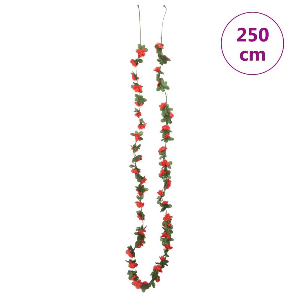 Christmas Flower Garlands 6 Pcs 250 Cm