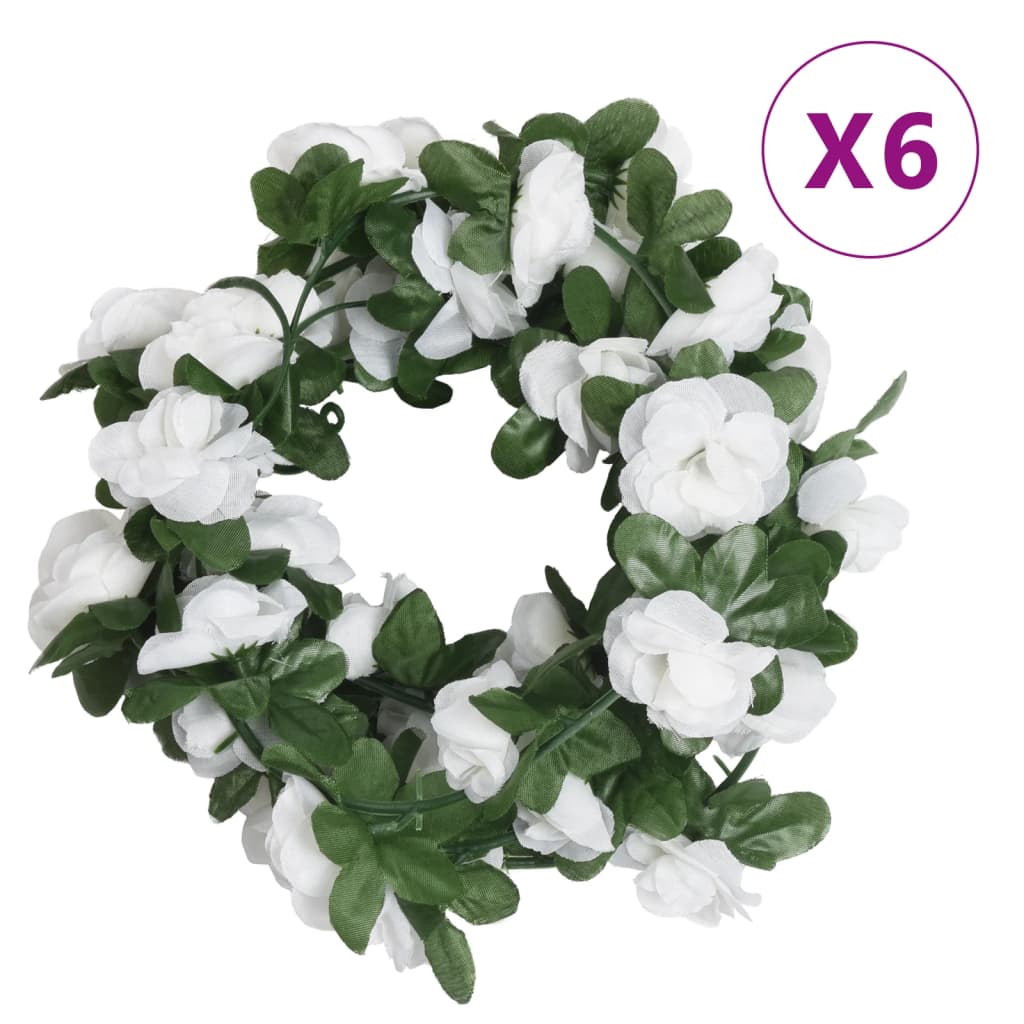 Christmas Flower Garlands 6 Pcs 250 Cm
