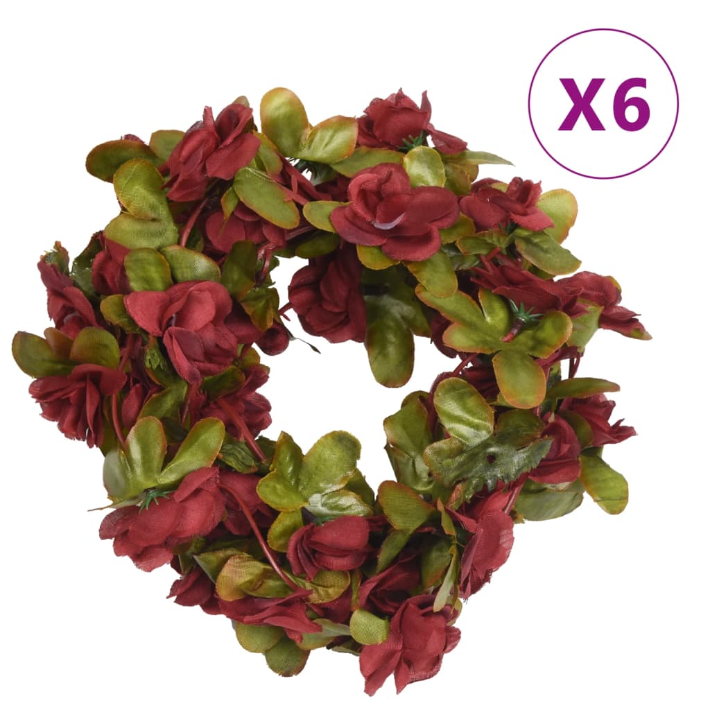 Christmas Flower Garlands 6 Pcs 250 Cm