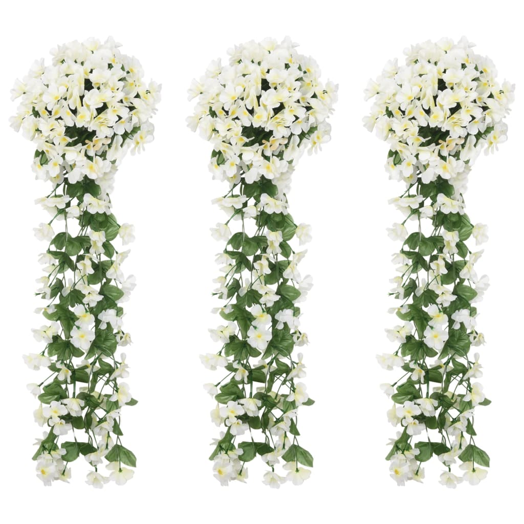 Christmas Flower Garlands 3 Pcs 85 Cm
