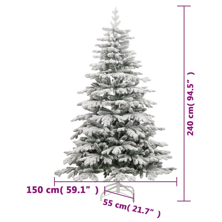 Artificial Hinged Christmas Tree With Flocked Snow