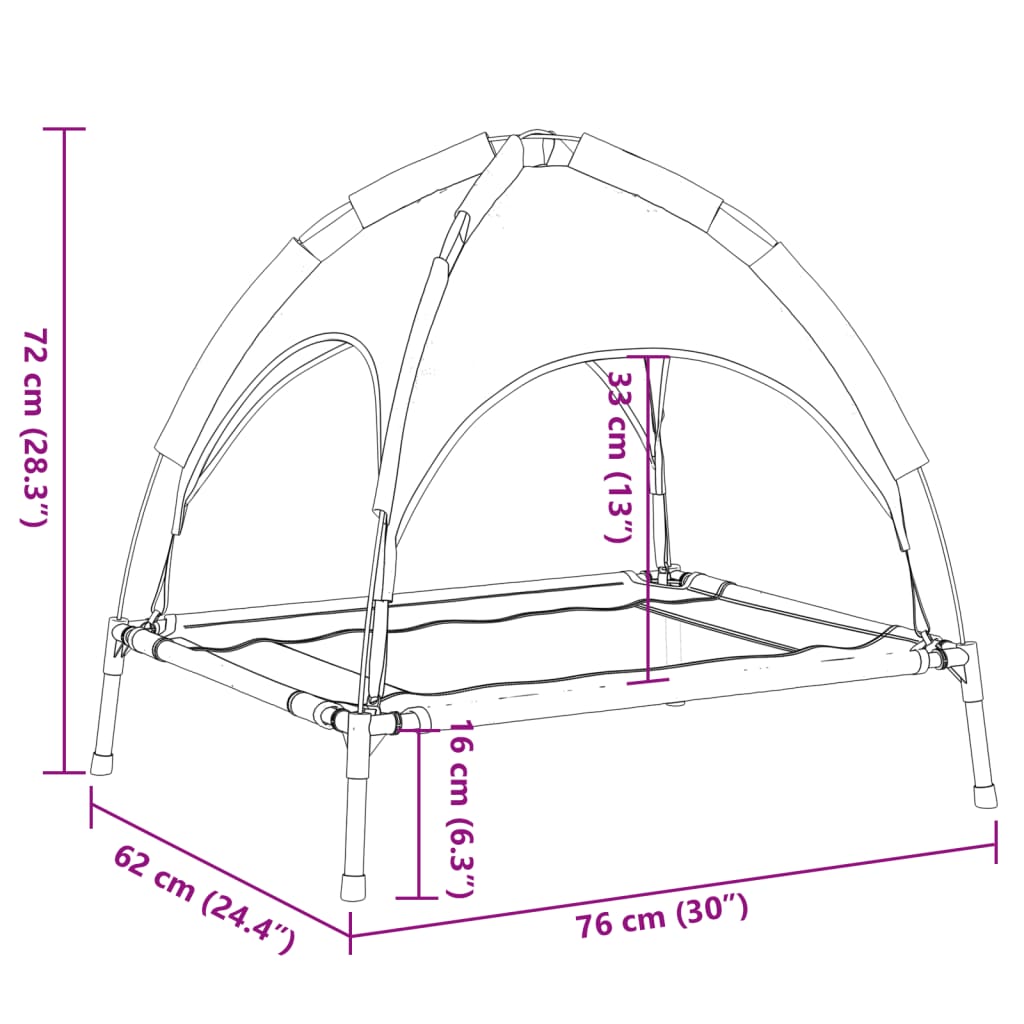 Dog Bed With Canopy Anthracite Oxford Fabric And Steel