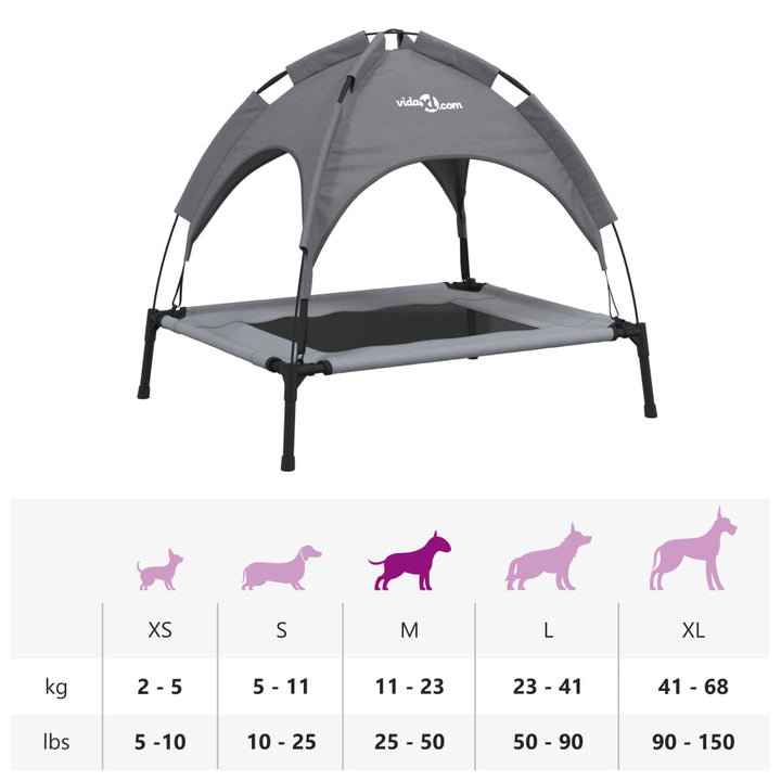 Dog Bed With Canopy Anthracite Oxford Fabric And Steel