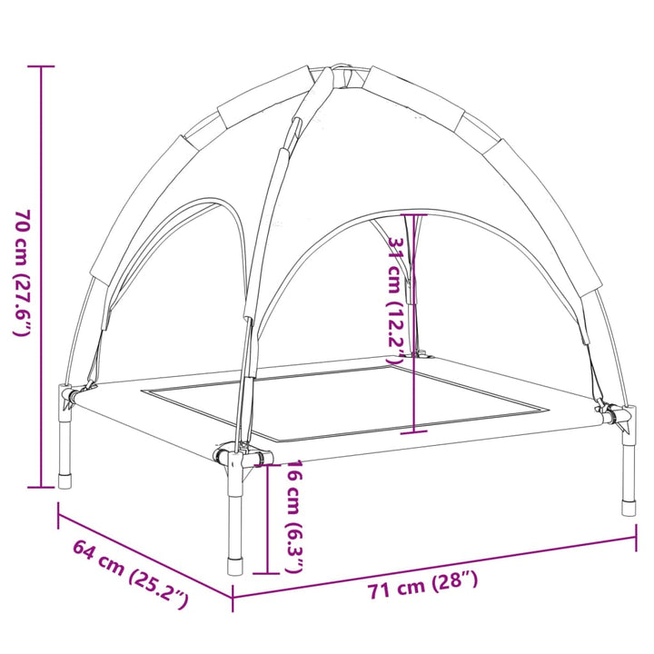 Dog Bed With Canopy Anthracite Oxford Fabric And Steel