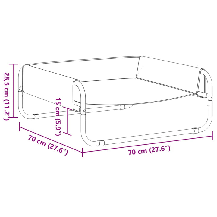 Elevated Dog Bed Anthracite Oxford Fabric And Steel