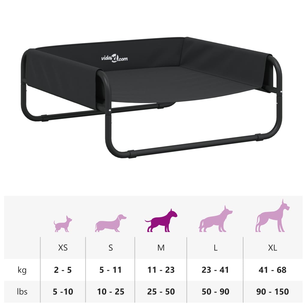 Elevated Dog Bed Anthracite Oxford Fabric And Steel