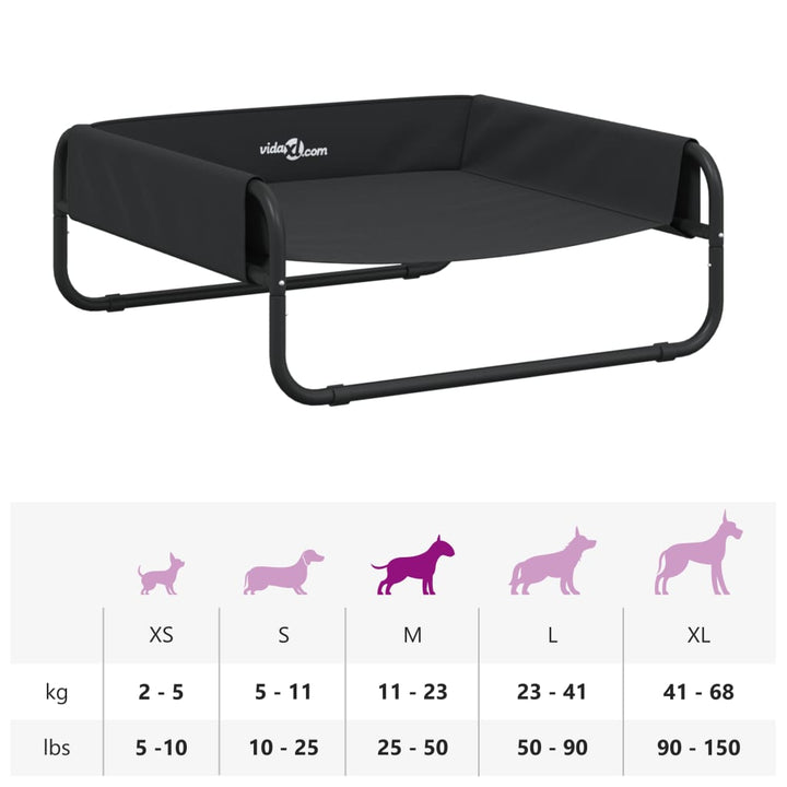Elevated Dog Bed Anthracite Oxford Fabric And Steel