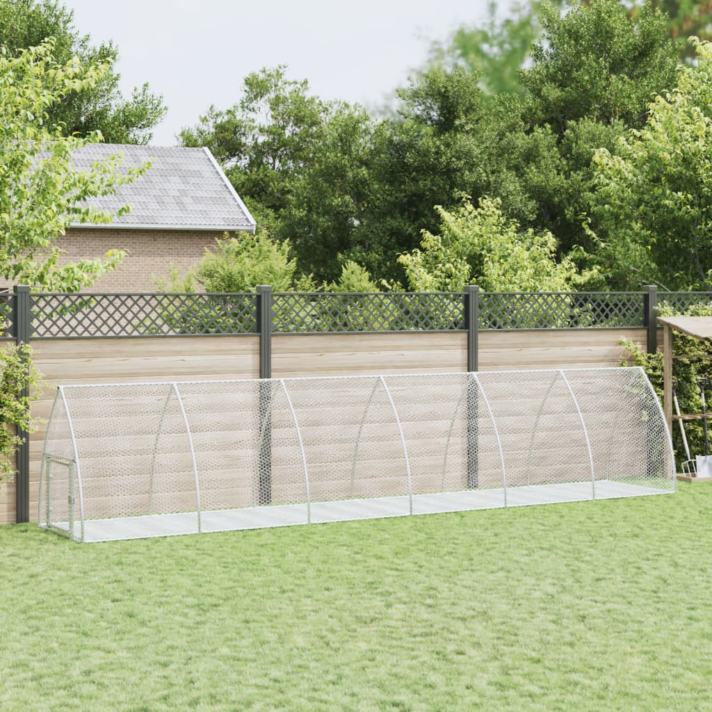 Rabbit Hutch Silver 100X105X120 Cm Galvanised Steel