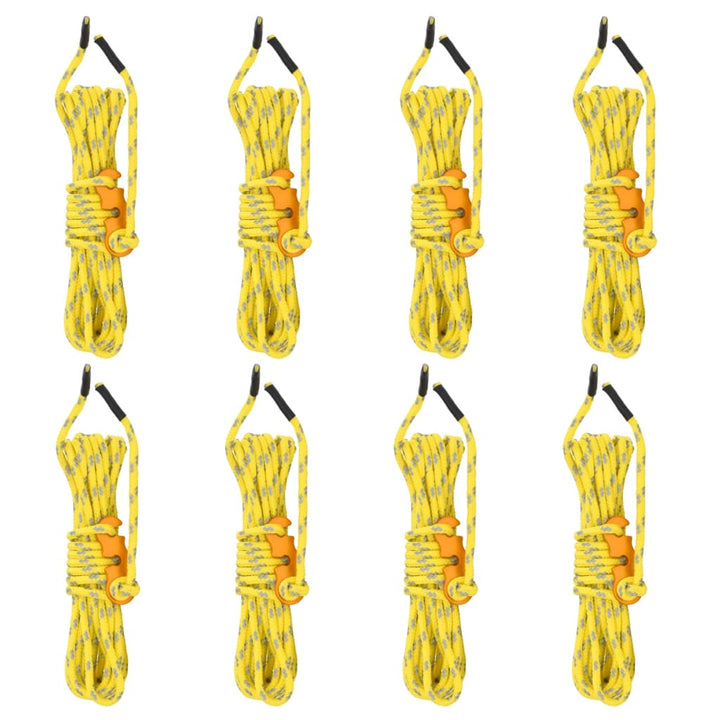 Tent Guy Ropes With Spanners Reflective 8 Pcs 4 M 4 Mm