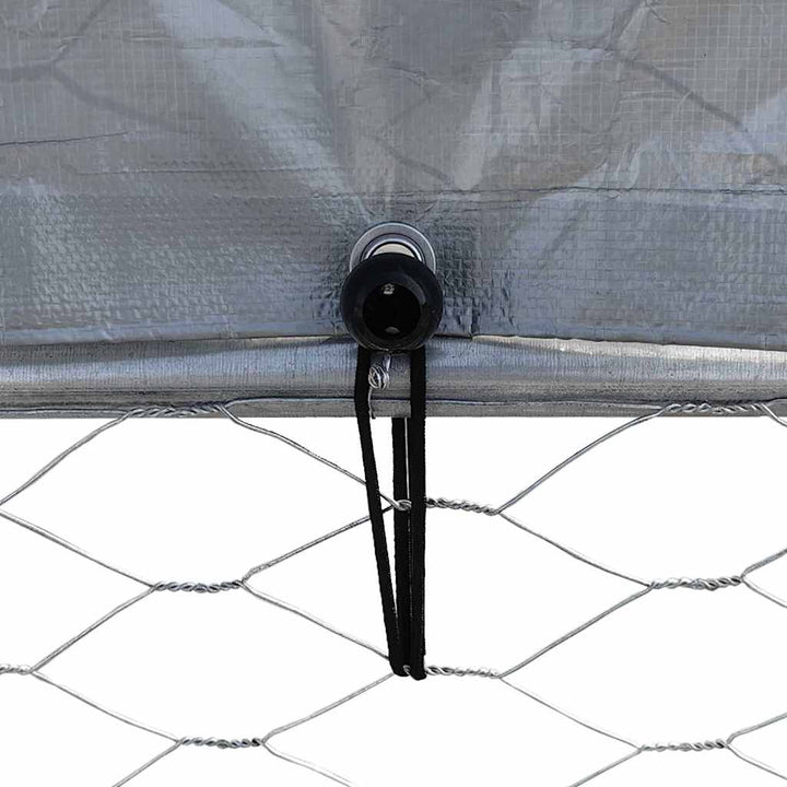 Dog Cage With Roof And Door Silver Galvanised Steel