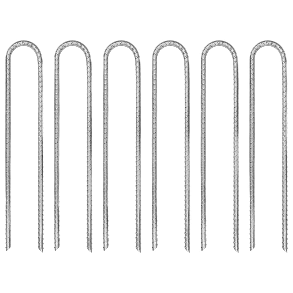 Tent Pegs 6 Pcs U-Shaped Ø10 Mm Galvanised Steel