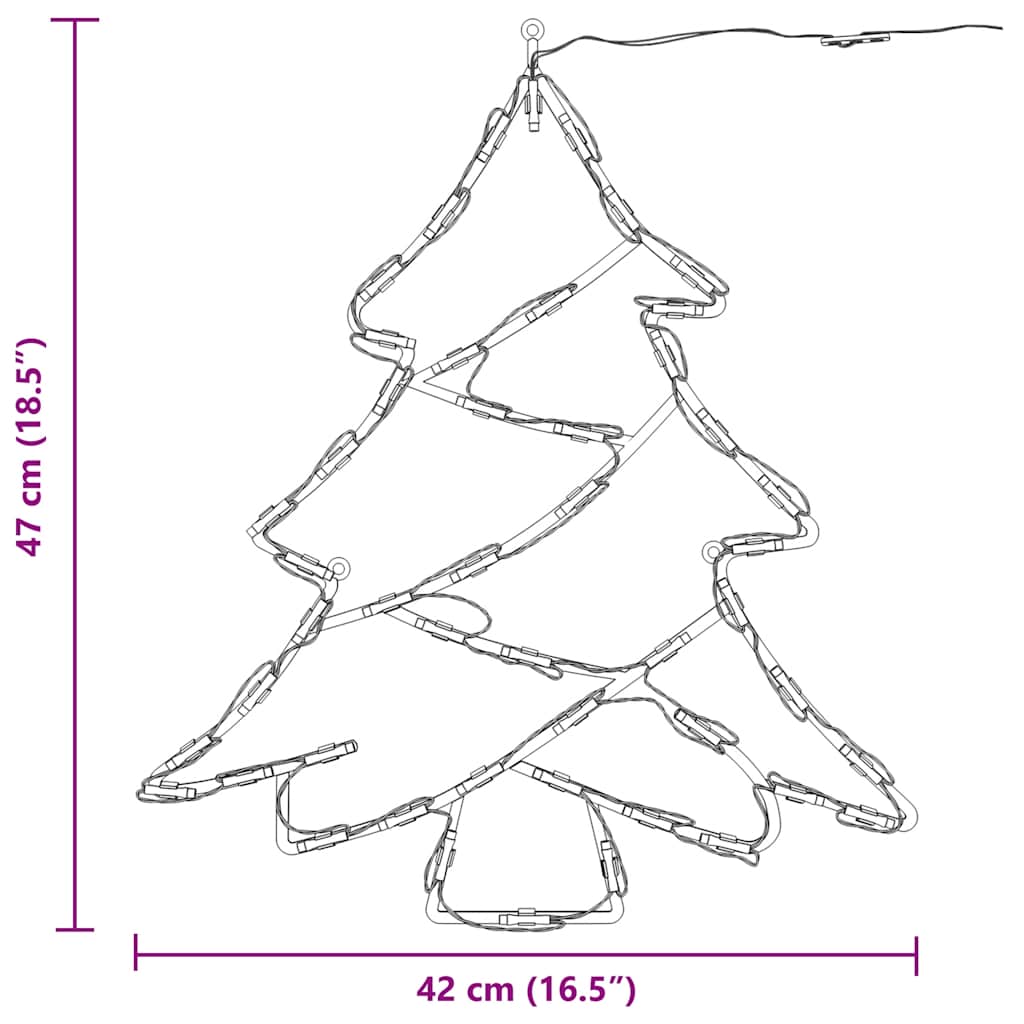 Christmas Lights Christmas Silhouette 2 Pcs 50 Leds Warm White
