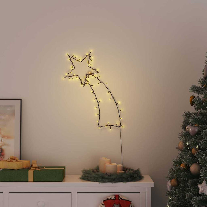 Christmas Lights Shooting Star Silhouette 115 Leds Warm White
