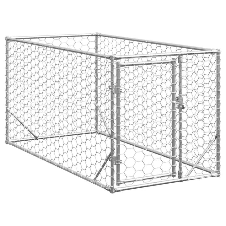 Outdoor Dog Kennel With Door Galvanised Steel