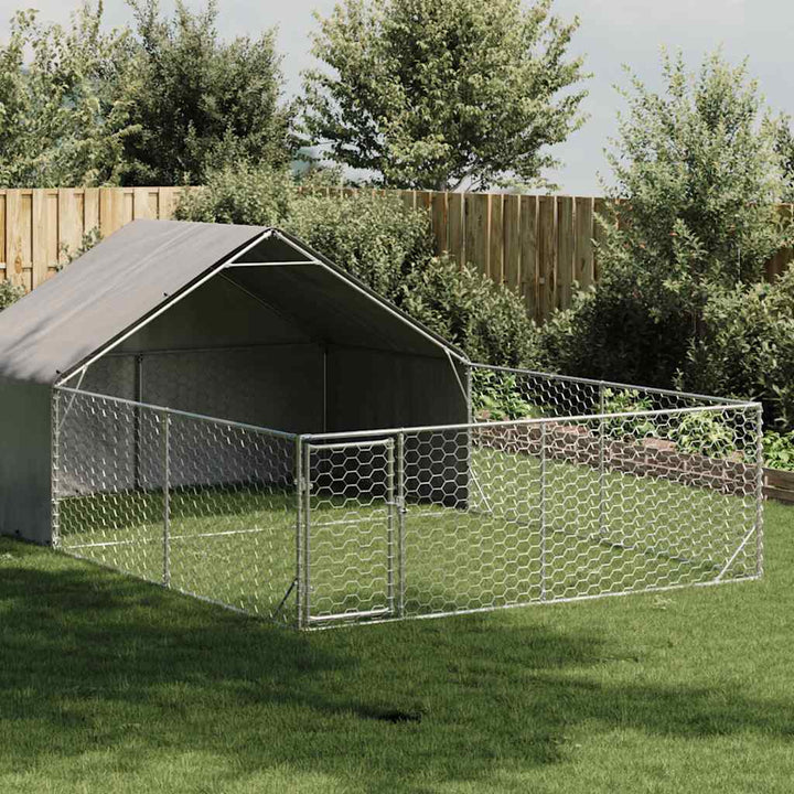 Outdoor Dog Kennel With Run Galvanised Steel