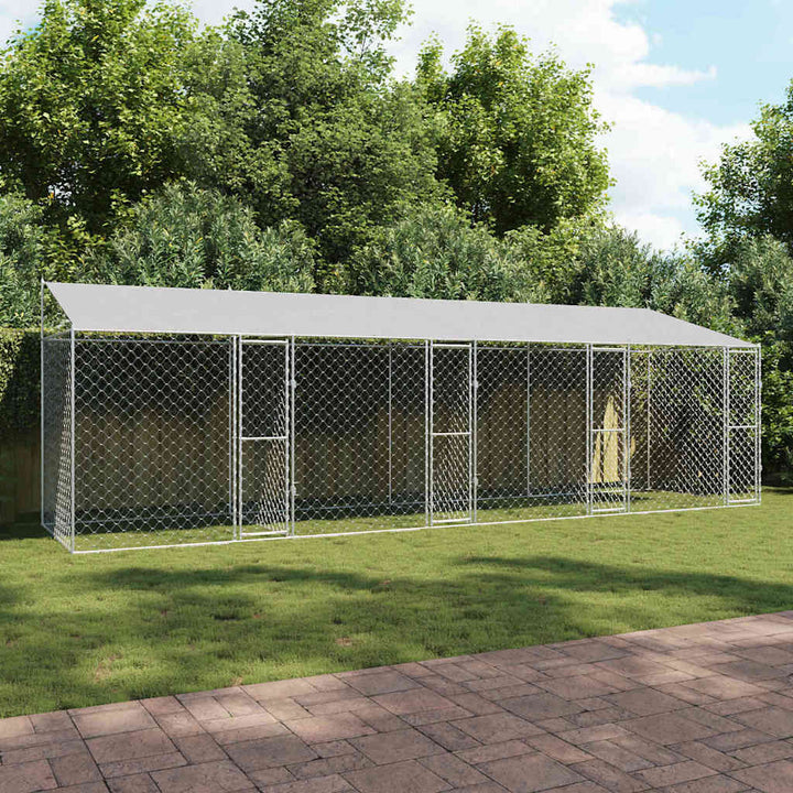 Dog Cage Silver 400 X 200 X 256 Cm Galvanised Steel