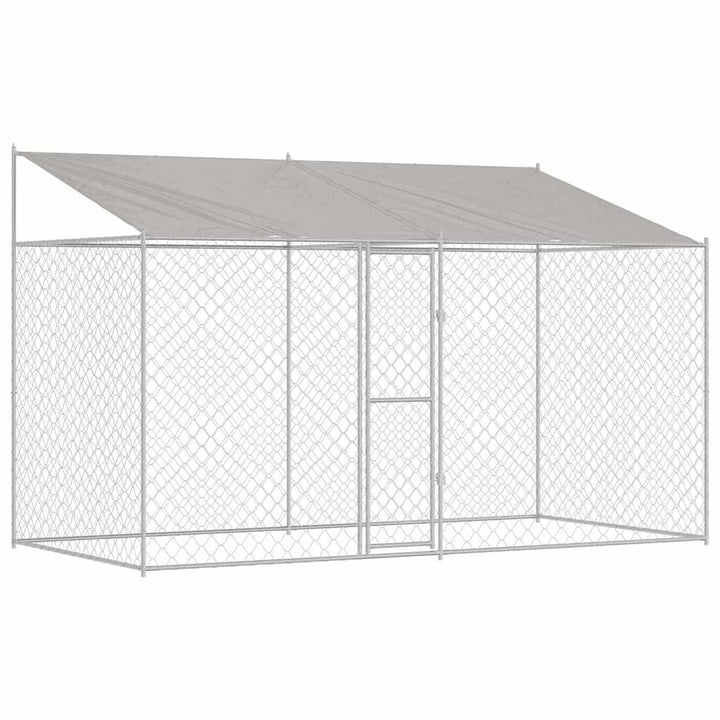Dog Cage Silver 400 X 200 X 256 Cm Galvanised Steel