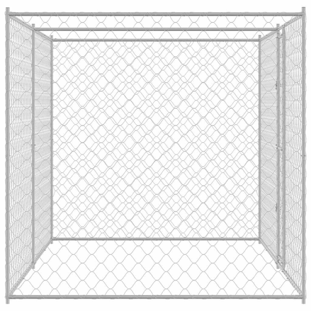 Dog Cage Silver 400 X 200 X 256 Cm Galvanised Steel