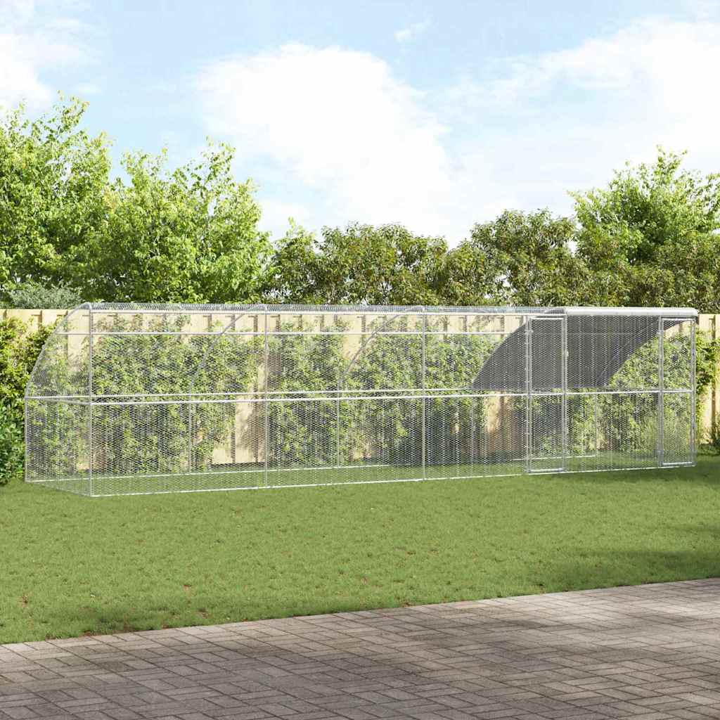 Chicken Cage Silver Galvanised Steel