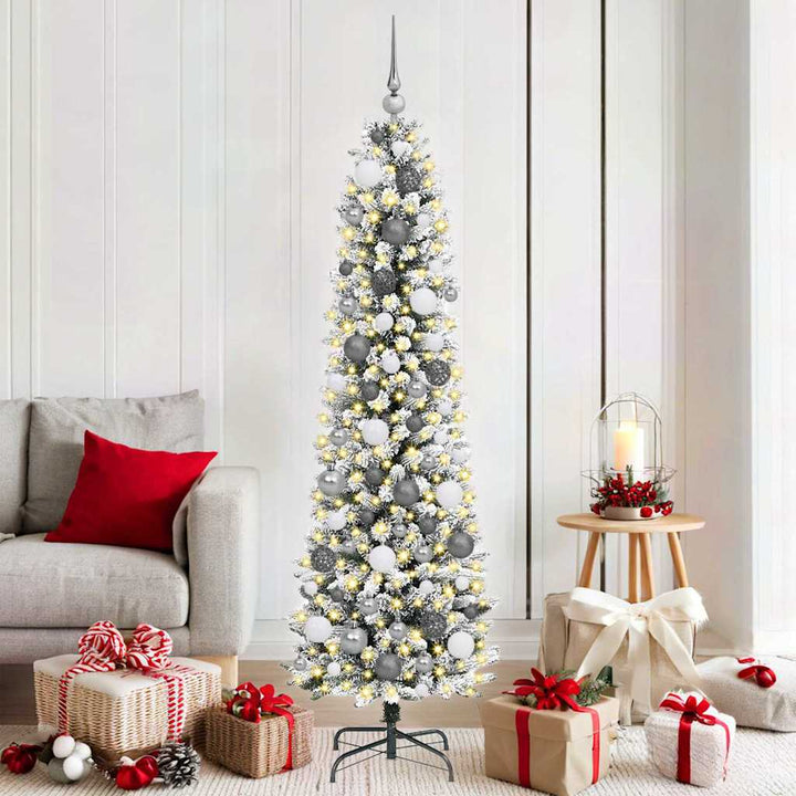 Artificial Christmas Tree 150 Leds And Flocked Snow