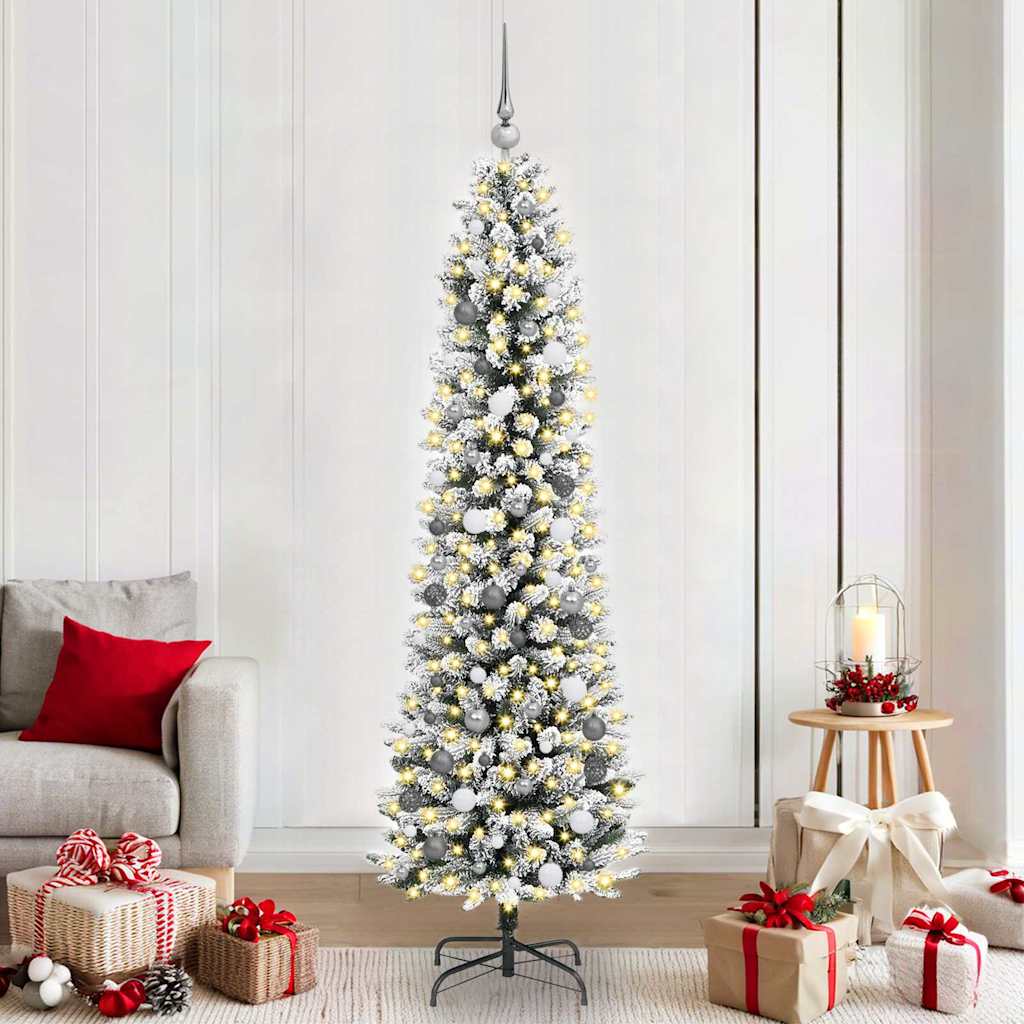 Artificial Christmas Tree 150 Leds And Flocked Snow