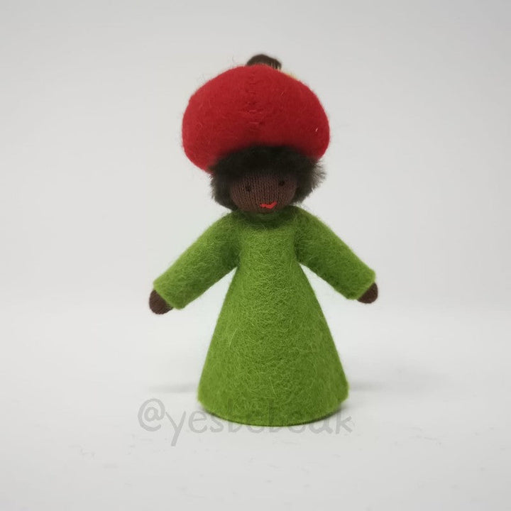 Apple Boy Doll with Flower on Head