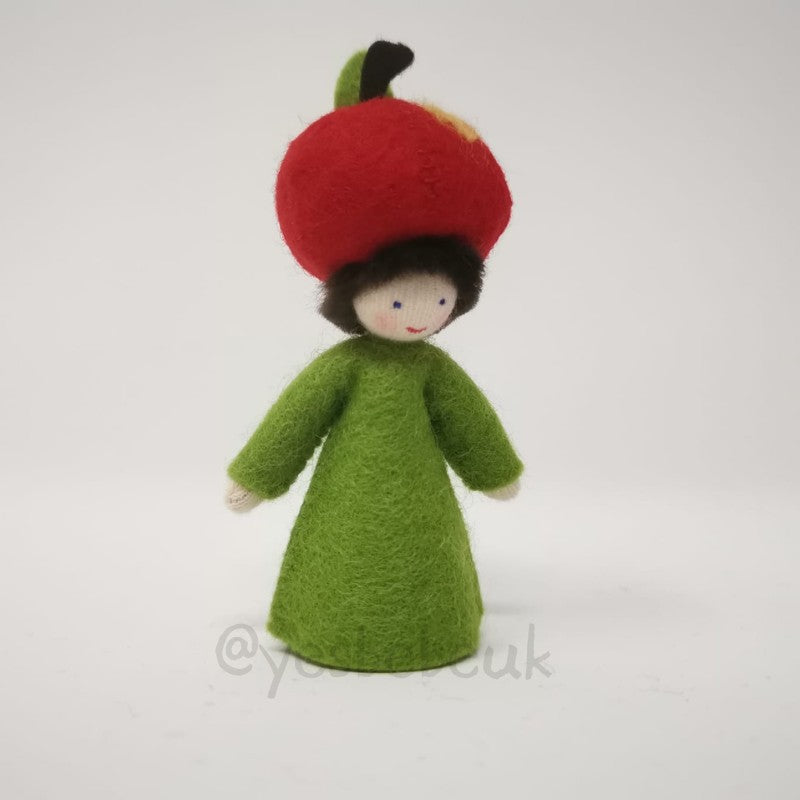 Apple Boy Doll with Flower on Head