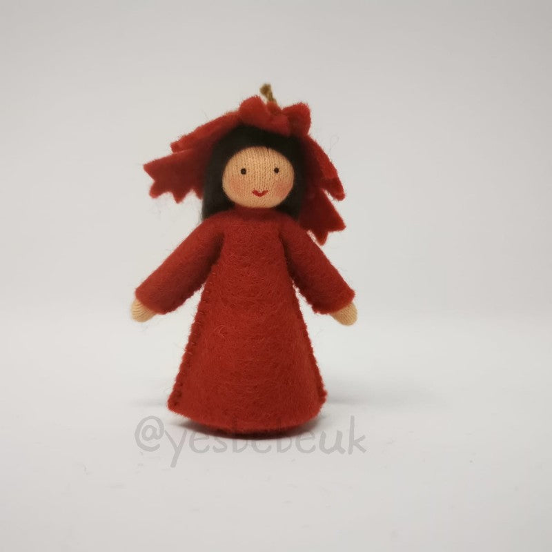 Autumn Leaf Doll with Flower on Head
