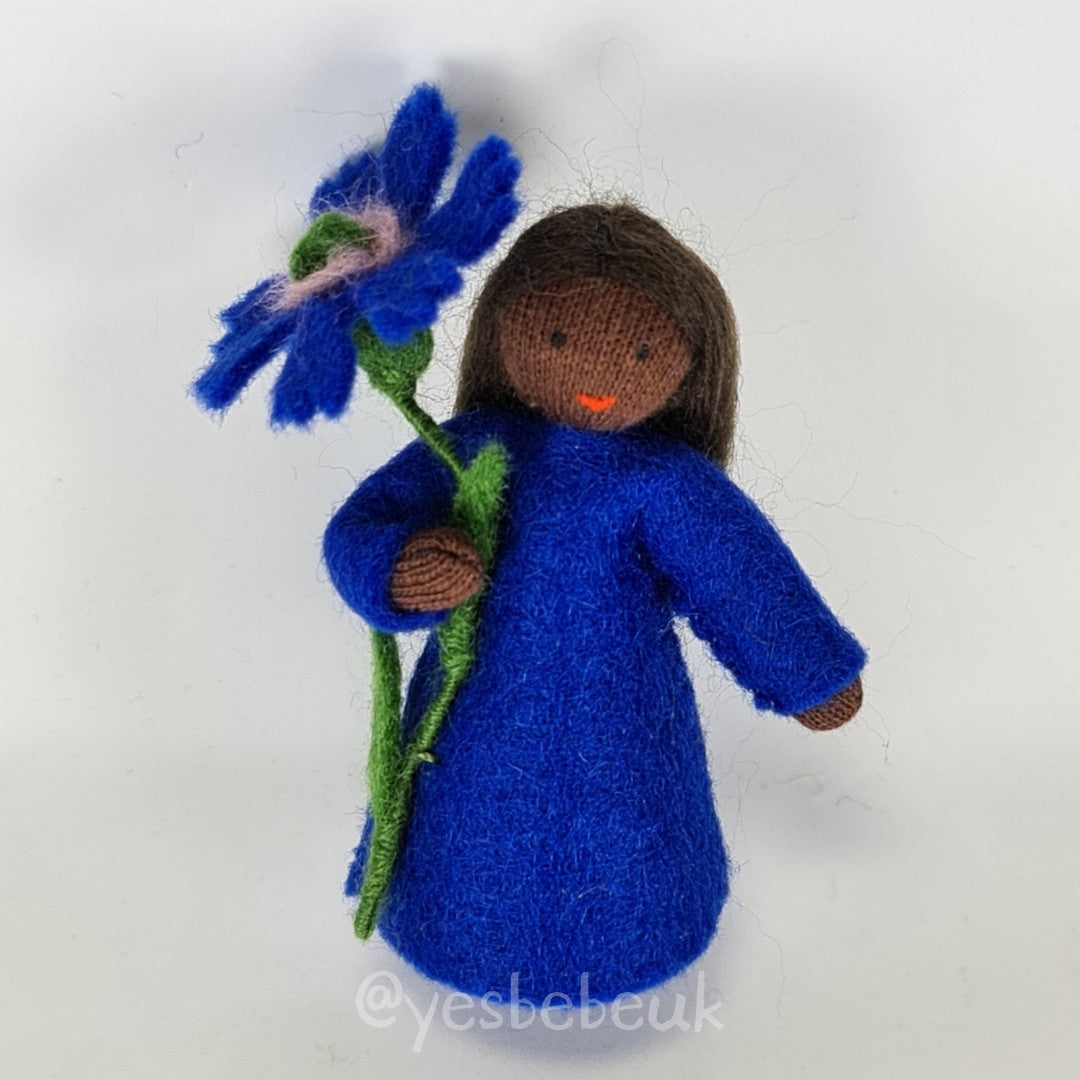 Bluebottle Doll with Flower in Hand