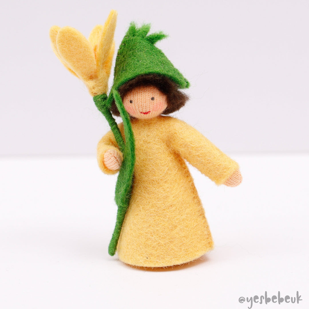 Crocus Doll with Flower in Hand