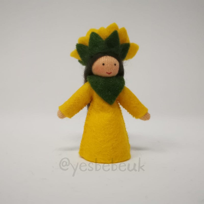 Sunflower Girl Doll with Flower on Head