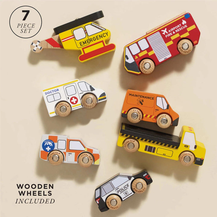 Emergency Helicopter & Rescue Cars-Emergency Services Vehicles-Le Toy Van-Yes Bebe
